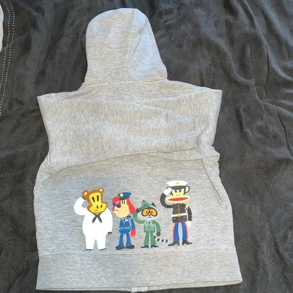 Paul Frank Kid Boy Youth Gray Zip Up Sweater Hoodie - Picture 5 of 6